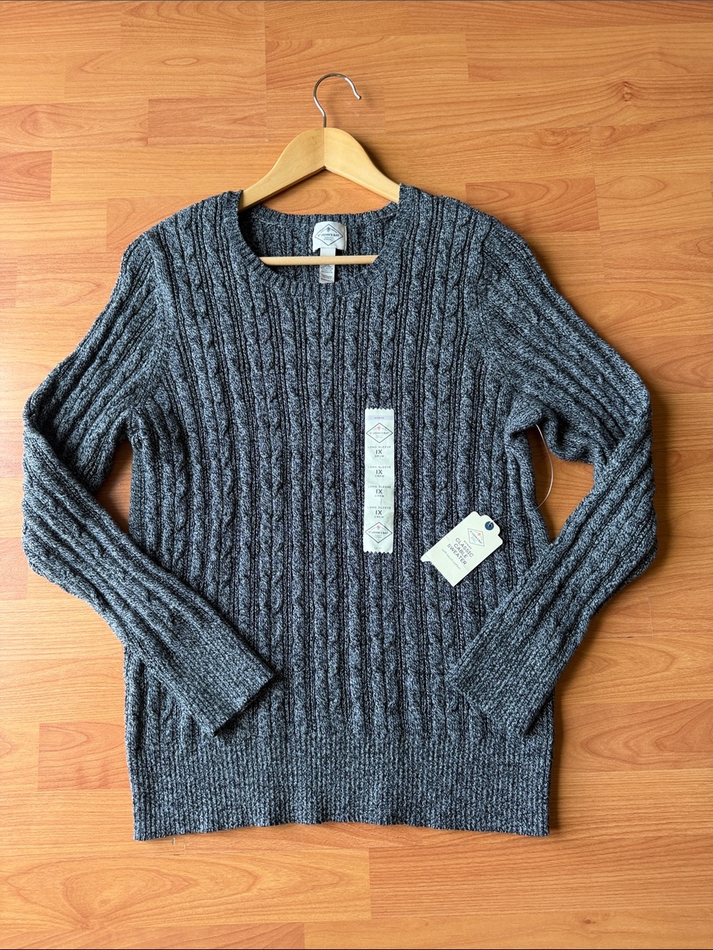 St. John's Bay Gray Cable Knit Crewneck Sweater Size 1X NWT